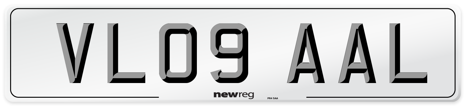 VL09 AAL Number Plate from New Reg